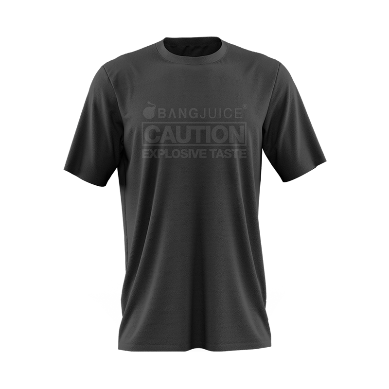 Bang Juice T-Shirt Black Print Caution Stripes Merchandise