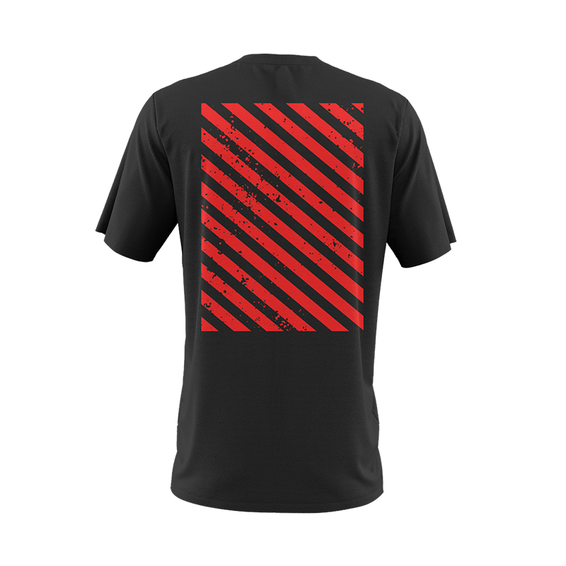 Bang Juice T-Shirt Red Print Caution Stripe Merchandise 