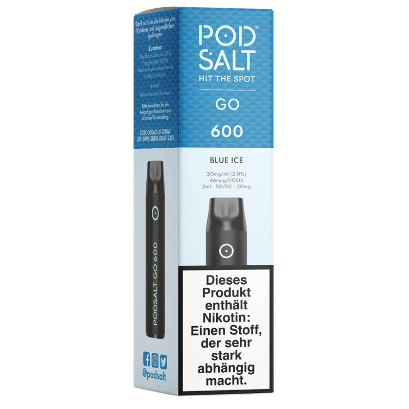 POD SALT GO 600 - Blue Ice - Einweg E-Zigarette 
