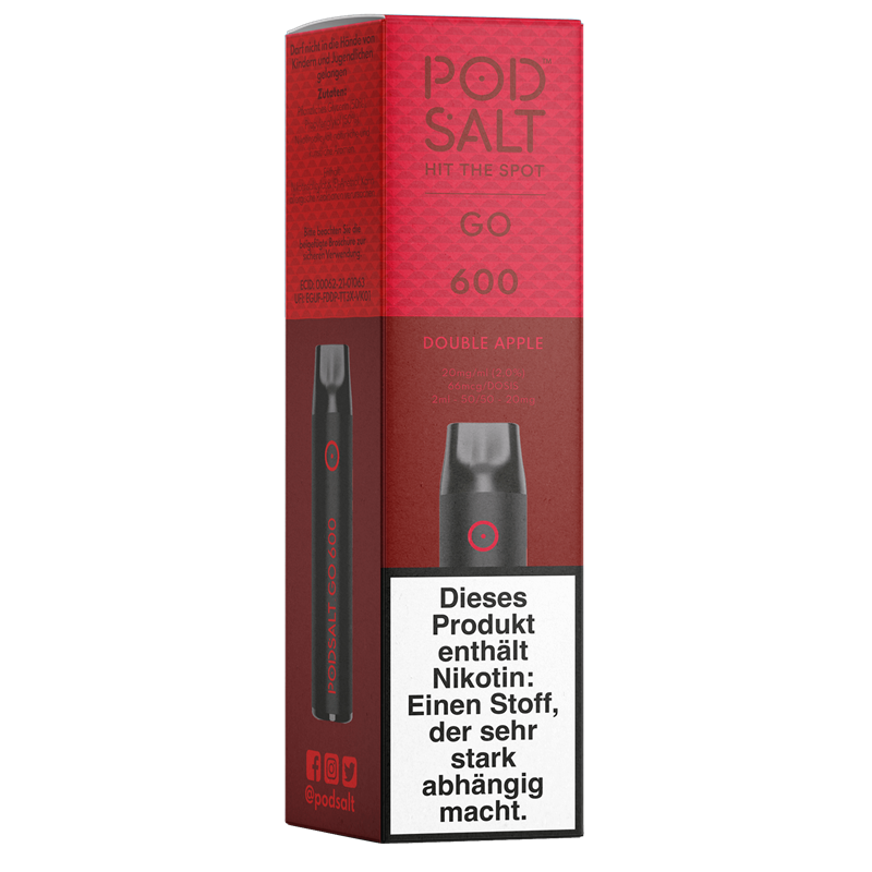 POD SALT GO 600 - Double Apple - Einweg E-Zigarette 