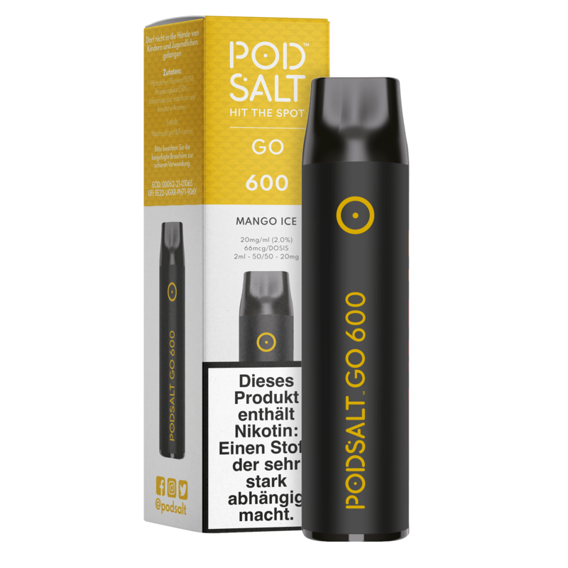 POD SALT GO 600 - Mango Ice - Einweg E-Zigarette