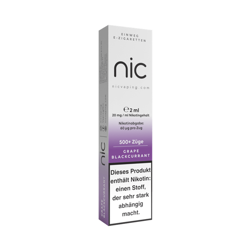 nic Vaping Grape Blackcurrant - Einweg E-Zigarette - 20 mg/ml 