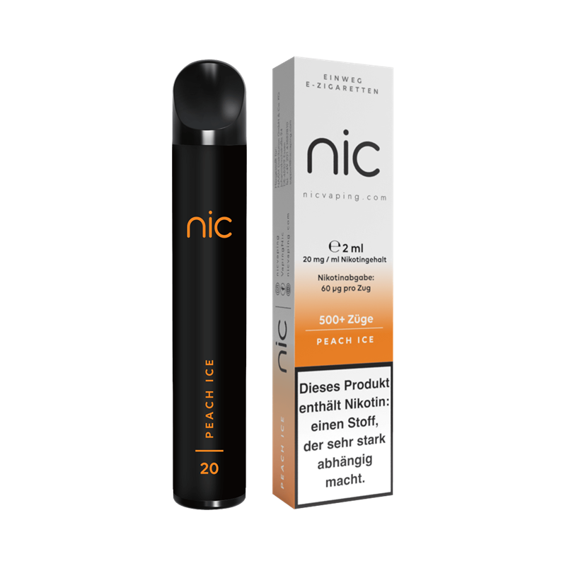 nic Vaping Peach Ice - Einweg E-Zigarette - 20 mg/ml