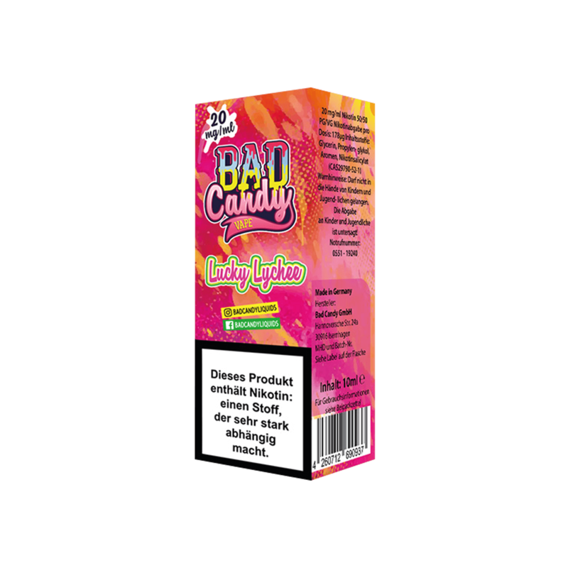 Bad Candy E-Liquid - Lucky Lychee - 10 ml Nikotinsalz
