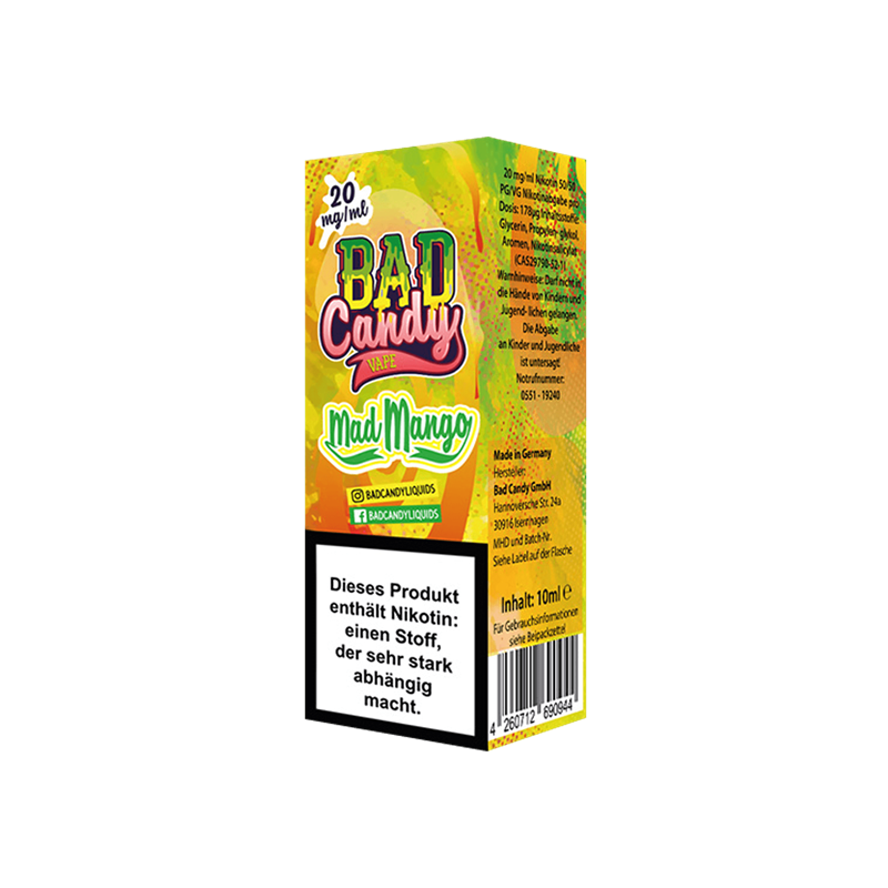 Bad Candy E-Liquid - Mad Mango - 10 ml Nikotinsalz