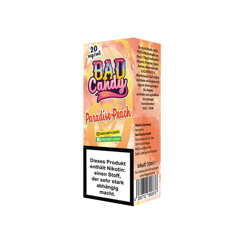 Bad Candy E-Liquid - Paradise Peach - 10 ml Nikotinsalz