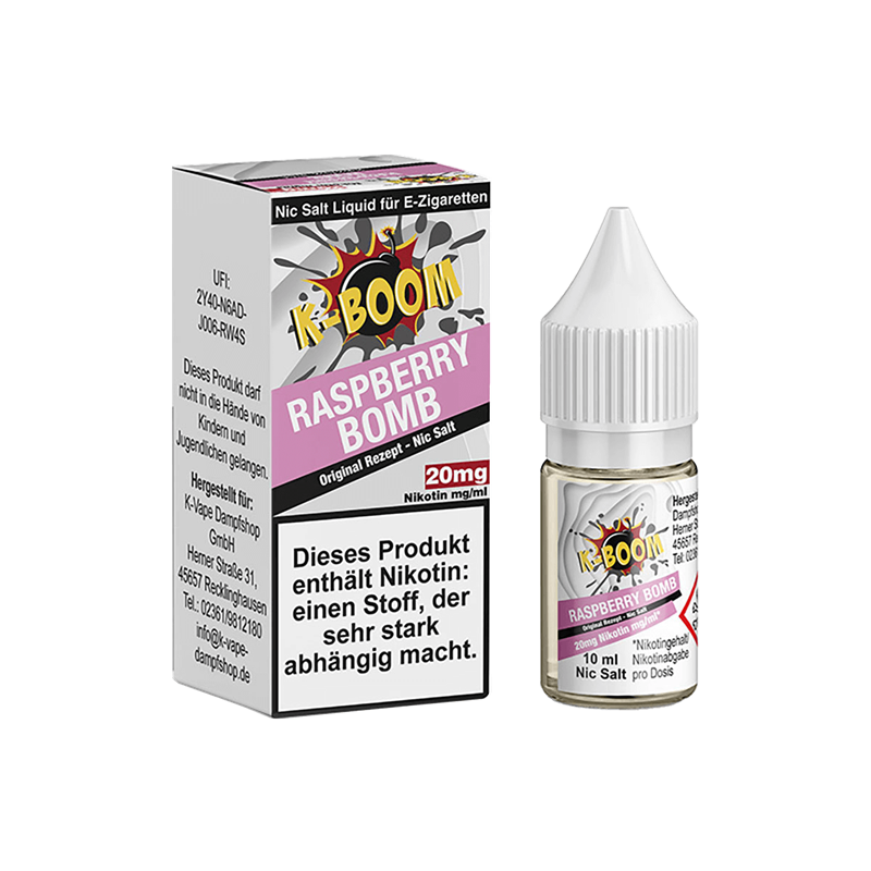 K-Boom E-Liquid - Raspberry Bomb - 10 ml Nikotinsalz 