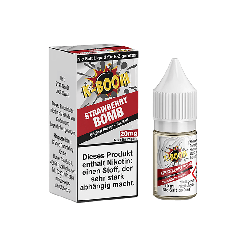 K-Boom E-Liquid - Strawberry Bomb - 10 ml Nikotinsalz 