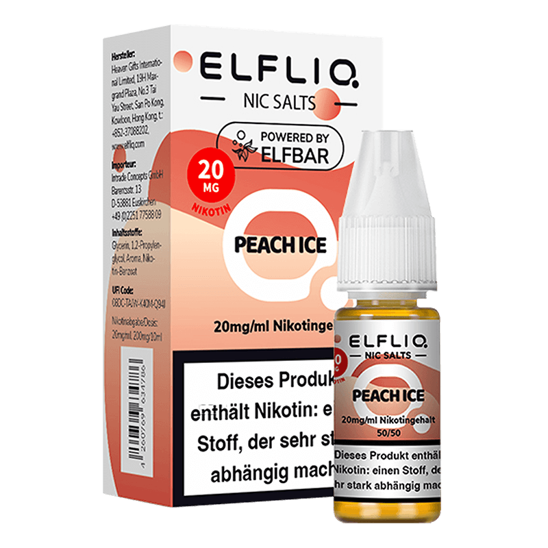 ELF Bar Elfliq - Peach Ice - 10 ml Nikotinsalz 