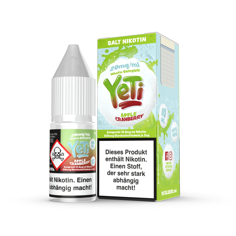 Yeti E-Liquid - Apple Cranberry - 10 ml Nikotinsalz 