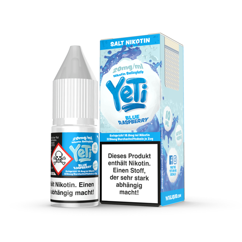 Yeti E-Liquid - Blue Raspberry - 10 ml Nikotinsalz 