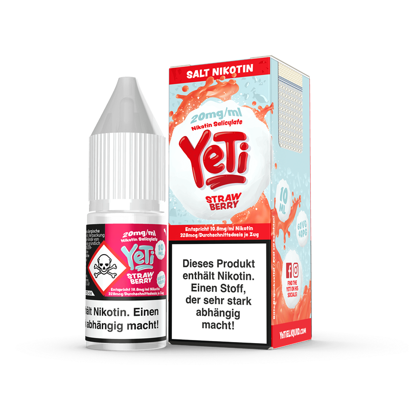 Yeti E-Liquid - Strawberry - 10 ml Nikotinsalz 