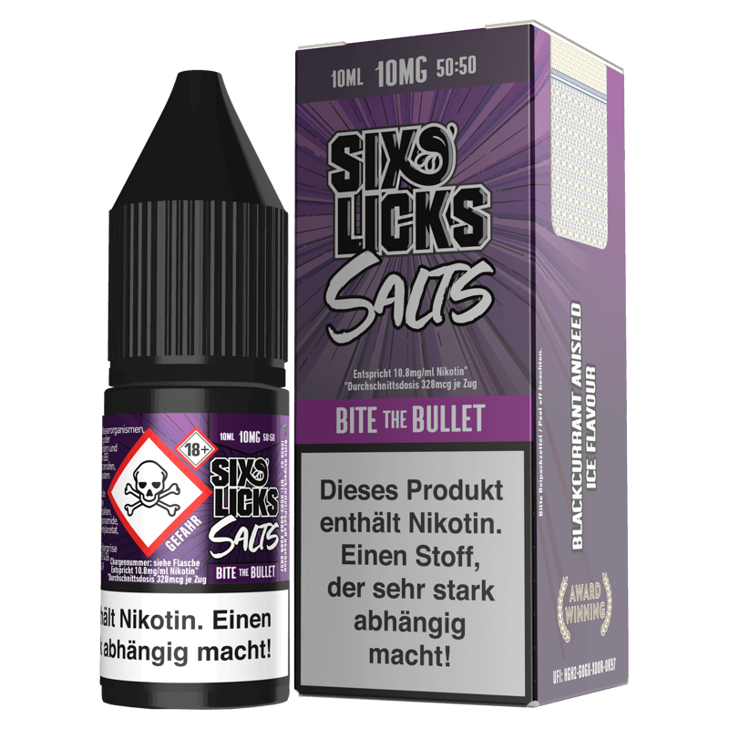 Six Licks E-Liquid - Bite the Bullet - 10 ml Nikotinsalz