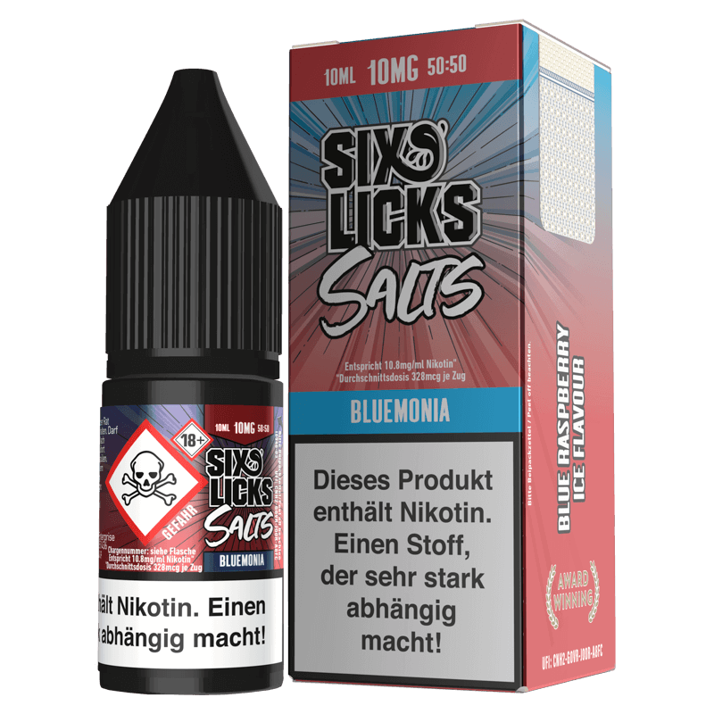 Six Licks E-Liquid - Bluemonia - 10 ml Nikotinsalz