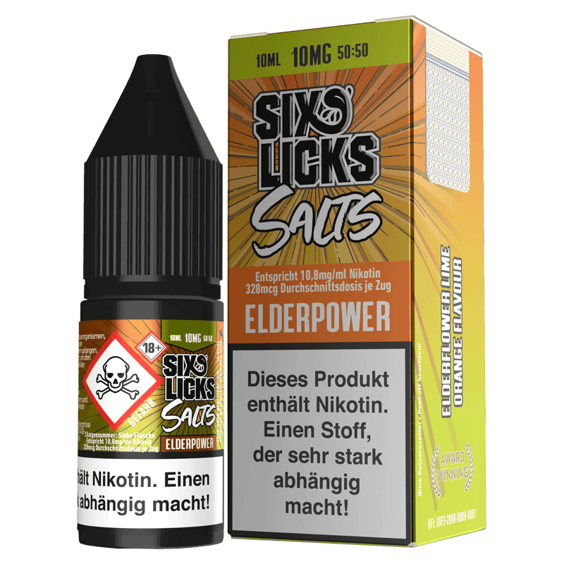 Six Licks E-Liquid - Elderpower - 10 ml Nikotinsalz