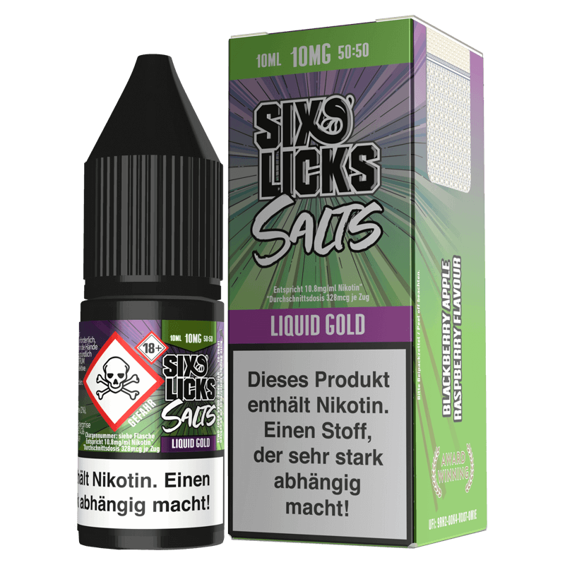 Six Licks E-Liquid - Gold - 10 ml Nikotinsalz