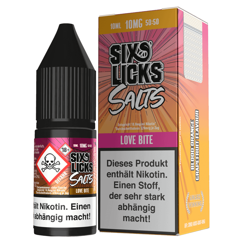 Six Licks E-Liquid - Love Bite - 10 ml Nikotinsalz