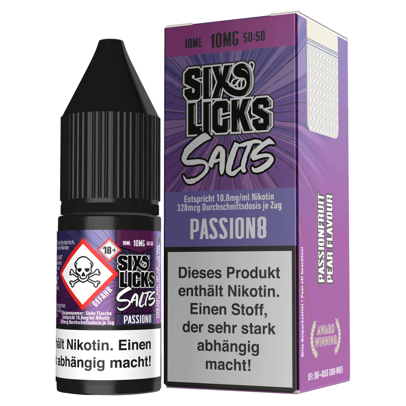 Six Licks E-Liquid - Passion8 - 10 ml Nikotinsalz