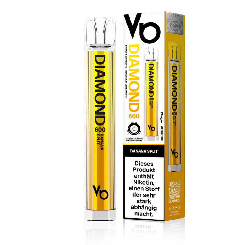 Vapes Bars Diamond 600 - Banana Split - Einweg E-Zigarette 