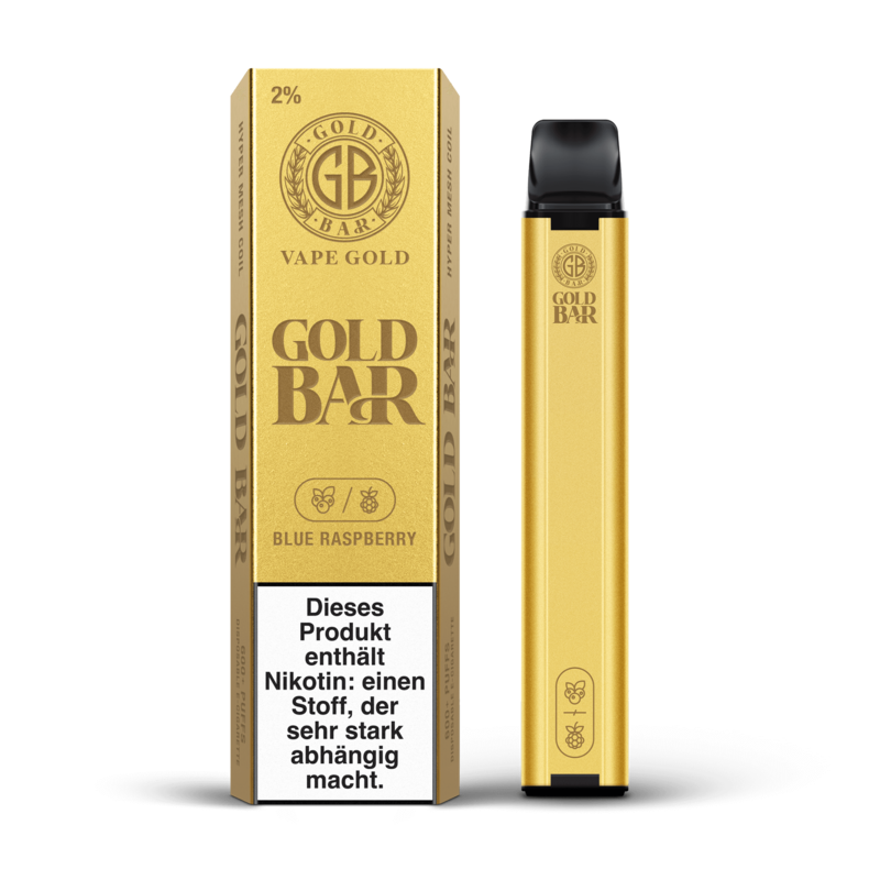 Vape Gold - Gold BAR 600 - Blue Raspberry - Einweg E-Zigarette 