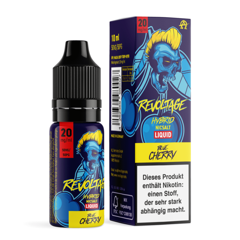 Revoltage - Blue Cherry - 10 ml Hybrid-Nikotinsalz Liquid 