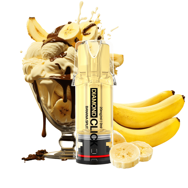 Vapes Bars Diamond Click - Banana Split Pod - 2er Pack