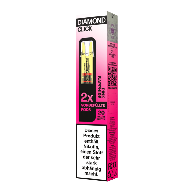 Vapes Bars Diamond Click - Pink Sapphire Pod - 2er Pack 