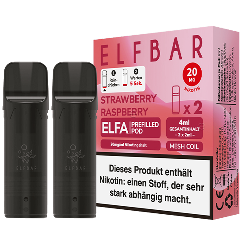ELF Bar ELFA - Strawberry Raspberry Pod - 2er Pack
