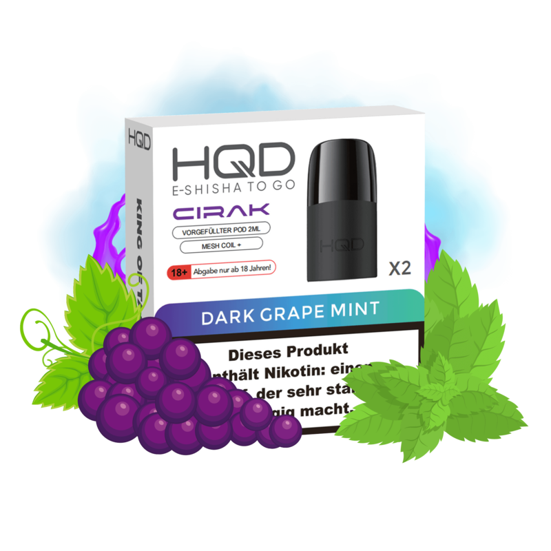 HQD Cirak - Dark Grape Mint Pod - 2er Pack