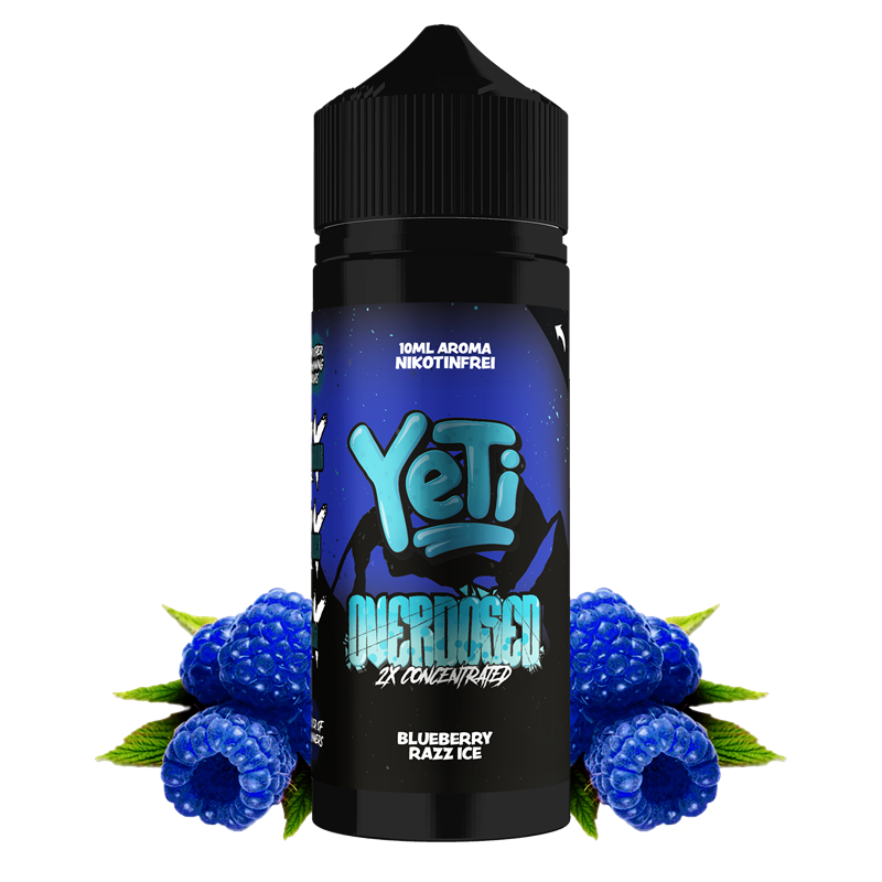 Yeti Aroma - Overdosed - Blueberry Razz Ice - 10 ml Longfill