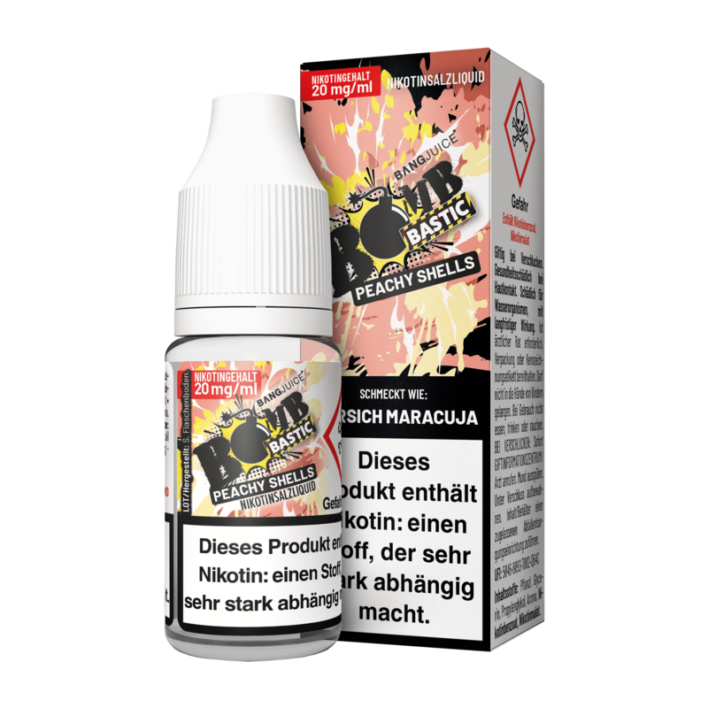 Bang Juice - BOMBBASTIC - Peachy Shells - 10 ml Nikotinsalz Liquid 