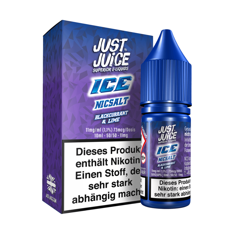 Just Juice ICE - Blackcurrant & Lime - 10 ml Nikotinsalz Liquid 