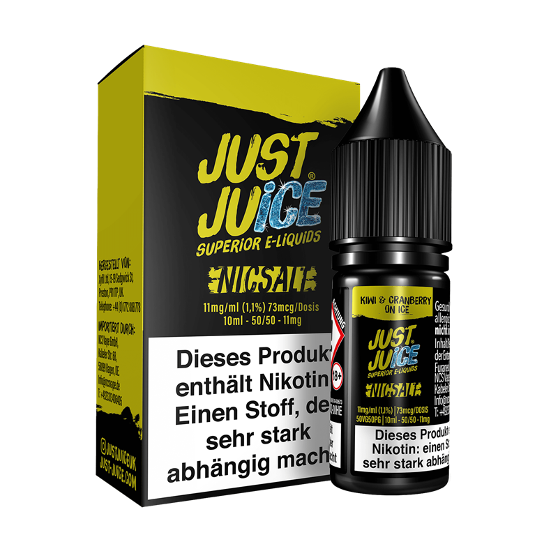Just Juice - Kiwi & Cranberry On Ice - 10 ml Nikotinsalz Liquid 
