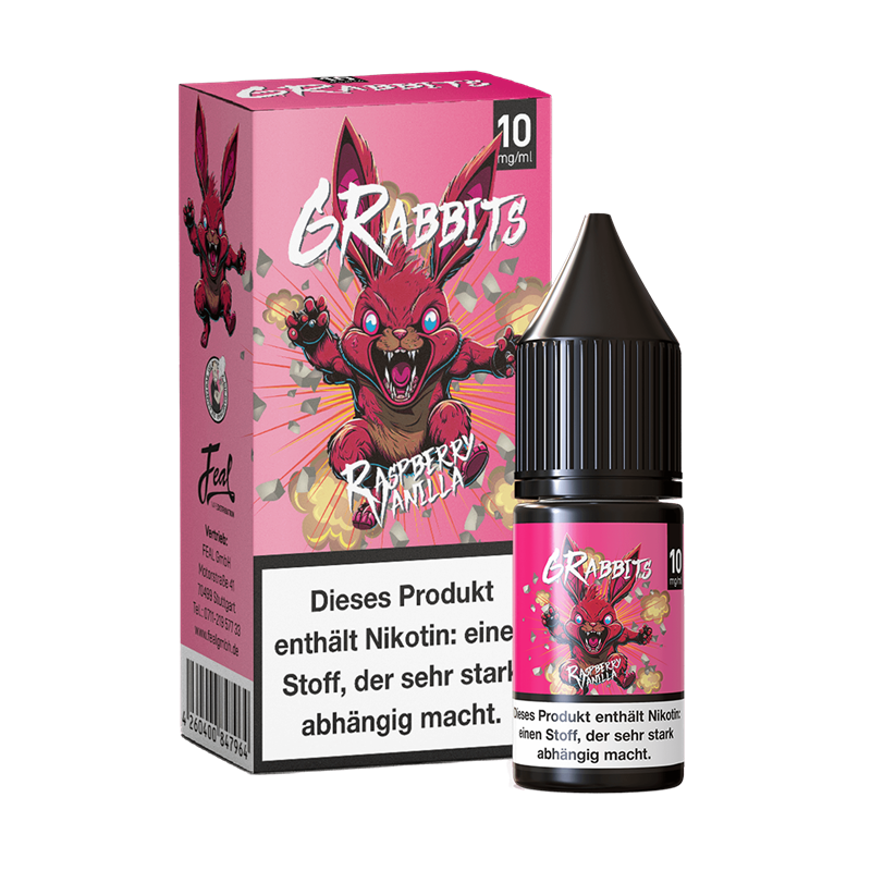 6Rabbits - Raspberry Vanilla - 10 ml Nikotinsalz Liquid 