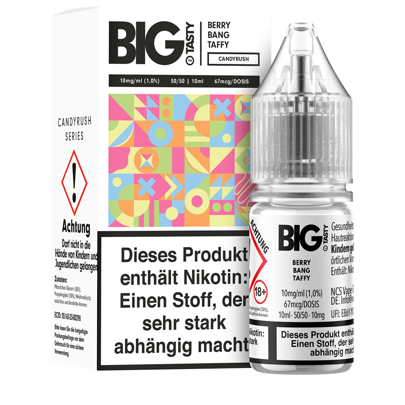 Big Tasty Candyrush Serie - Berry Bang Taffy - 10 ml Nikotinsalz Liquid 