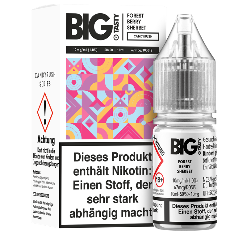 Big Tasty Candyrush Serie - Forest Berry Sherbet - 10 ml Nikotinsalz Liquid 
