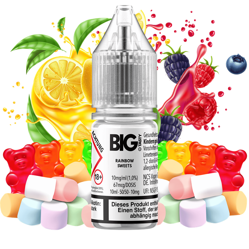 Big Tasty Candyrush Serie -  Rainbow Sweets - 10 ml Nikotinsalz Liquid