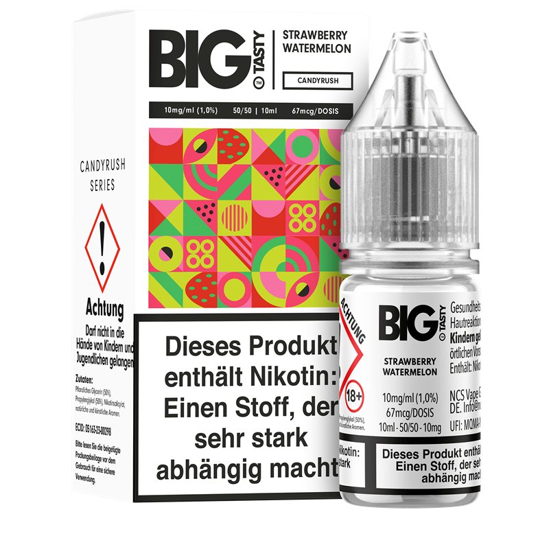 Big Tasty Candyrush Serie - Strawberry Watermelon - 10 ml Nikotinsalz Liquid 