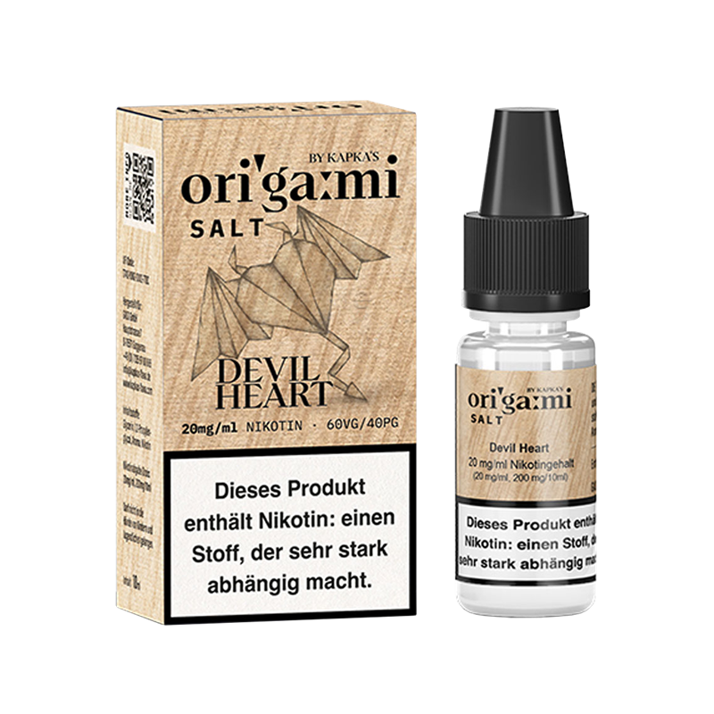 Kapkas Flava Salt Origami - Devil Heart - 10 ml Nikotinsalz Liquid 