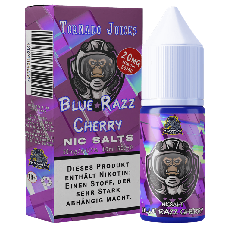 Tornado Juices - Blue Razz Cherry - 10 ml Nikotinsalz Liquid 