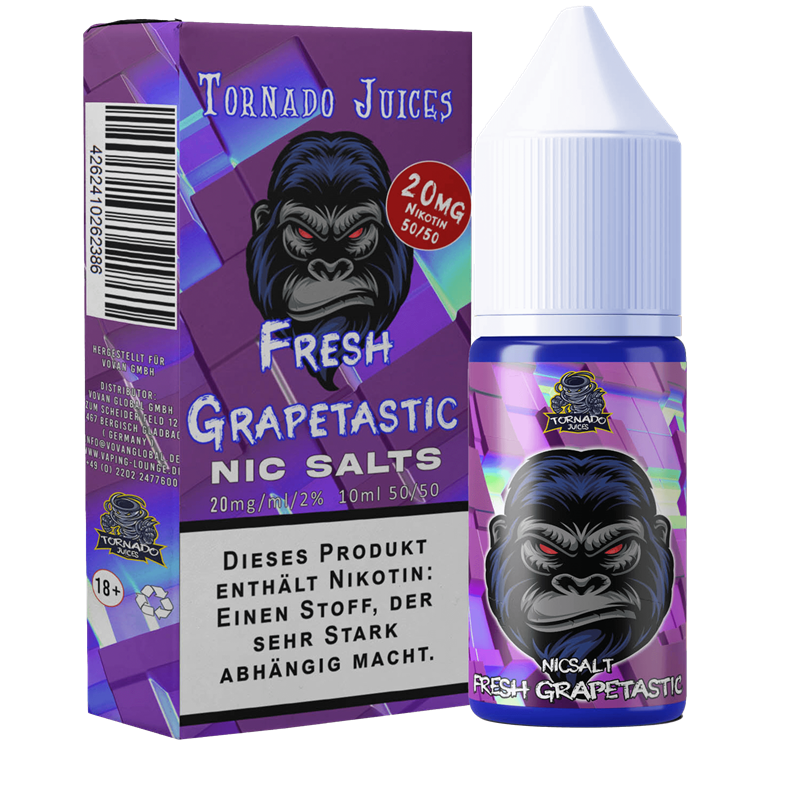Tornado Juices - Fresh Grapetastic - 10 ml Nikotinsalz Liquid 