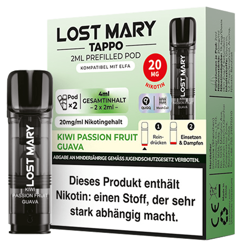 ELF Bar Lost Mary Tappo - Kiwi Passion Fruit Guava Pod - 2er Pack 