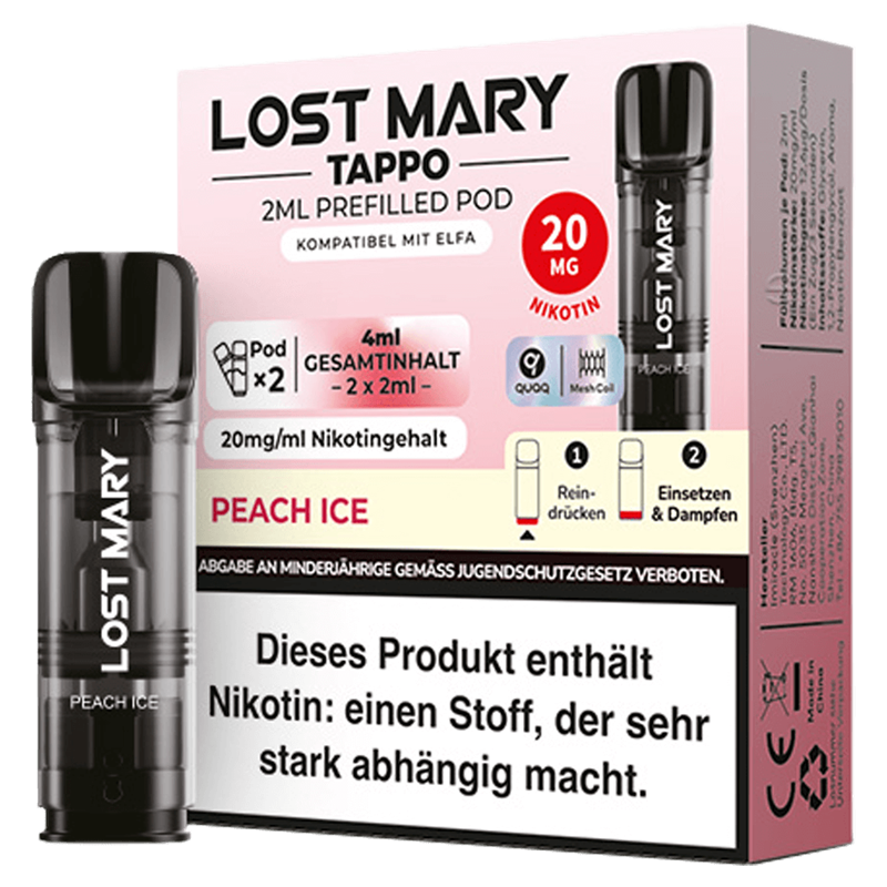 ELF Bar Lost Mary Tappo - Peach Ice Pod - 2er Pack 