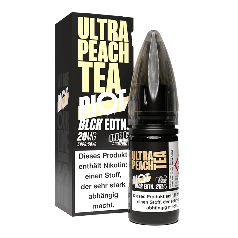 Riot Squad Black Edition - Ultra Peach Tea - 10 ml Hybrid-Nikotinsalz Liquid 
