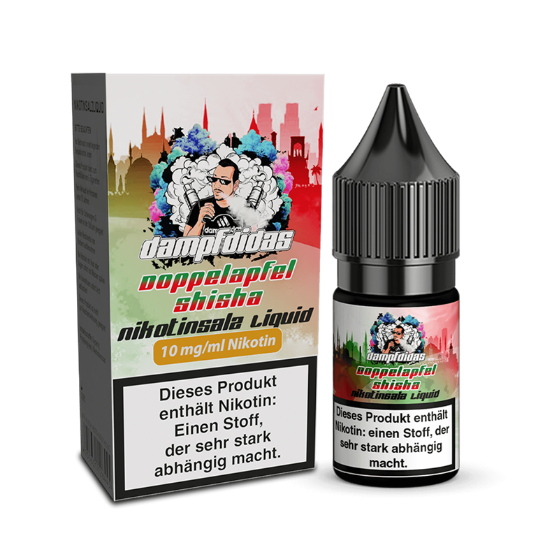 Dampfdidas - Doppelapfel Shisha - 10 ml Nikotinsalz Liquid 