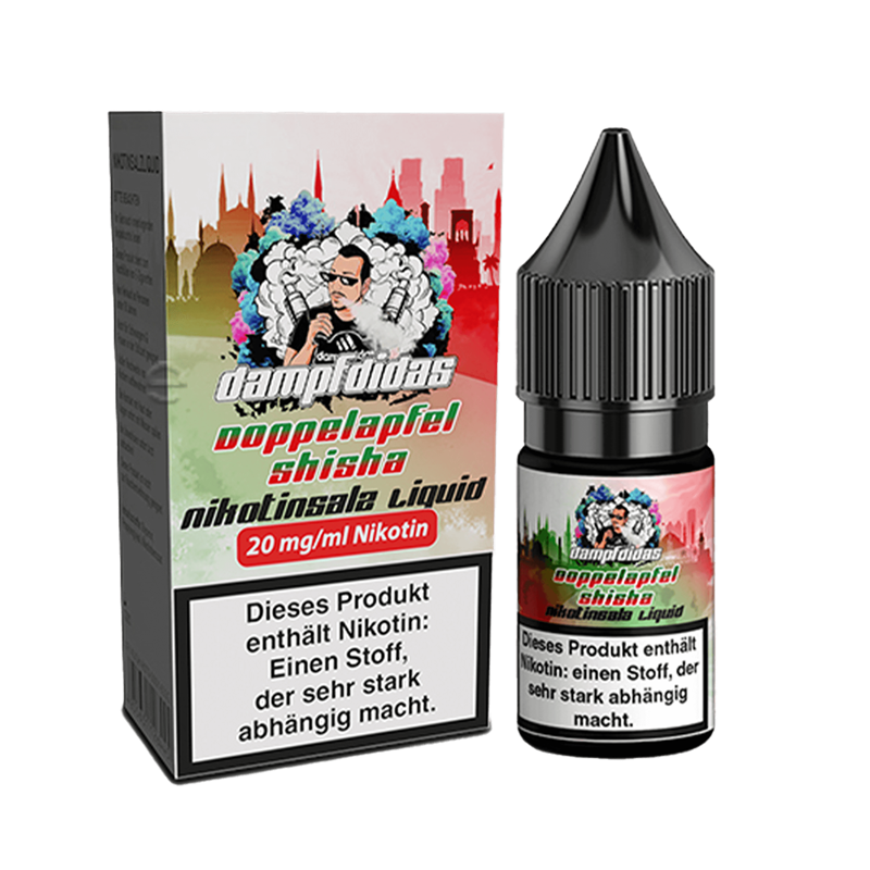 Dampfdidas - Doppelapfel Shisha - 10 ml Nikotinsalz Liquid 