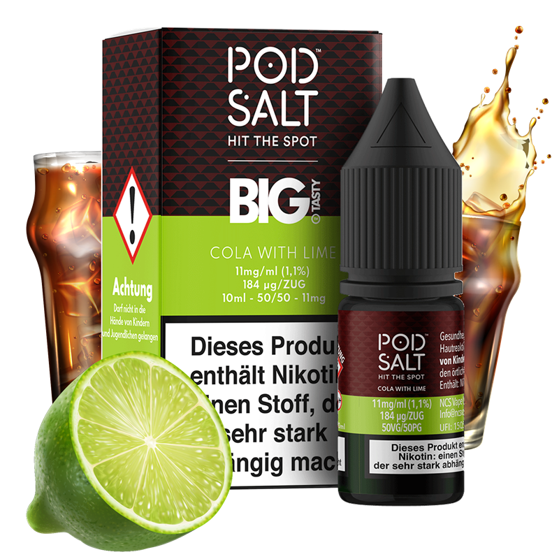 Pod Salt Fusion - Big Tasty - Cola with Lime - 10 ml Nikotinsalz Liquid