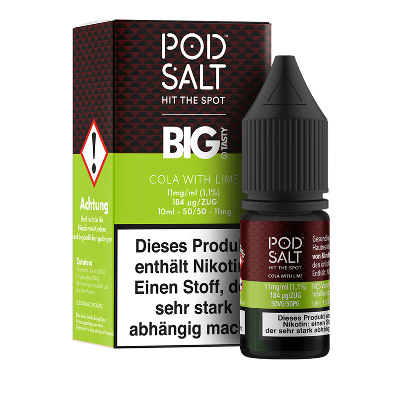 Pod Salt Fusion - Big Tasty - Cola with Lime - 10 ml Nikotinsalz Liquid