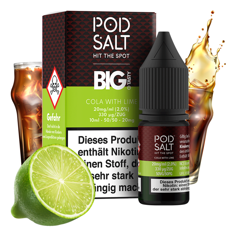 Pod Salt Fusion - Big Tasty - Cola with Lime - 10 ml Nikotinsalz Liquid