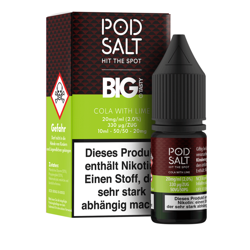 Pod Salt Fusion - Big Tasty - Cola with Lime - 10 ml Nikotinsalz Liquid